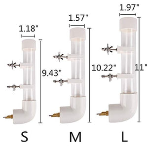 Bird Drinker Waterer Parrot Automatic Drinking Device for Parakeet Cockatiel Conure Lovebird African Grey Macaw Amazon (L)
