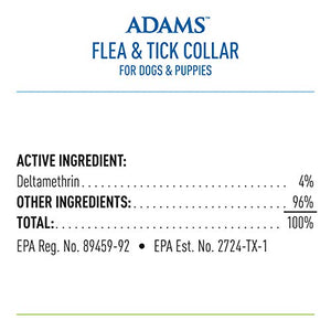 Adams Flea & Tick Collar for Dogs & Puppies |2 Pack |12 Months Protection |Adjustable One Size Collar Fits All Dogs 12 Weeks & Older |Kills Fleas & Ticks |Repels Mosquitoes (excluding California)