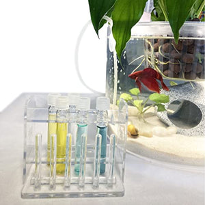 Aquarium Test Tube Holder, Hand-Made Rack, with 6 Slots and 6 Drying Poles, customised for use with Aquarium Test Tubes Including API Test Tubes, by Tililly Concepts