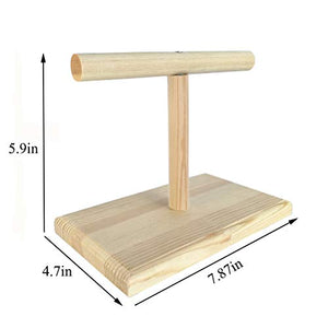 LINSHRY Bird Training Stand, Portable Tabletop Bird Perch Spin Training Perch for Parakeets Conures Lovebirds or Cockatiels