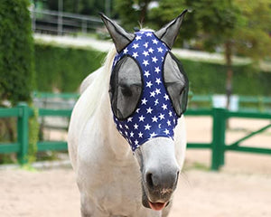 Sampson Horse Fly Mask,Fly Masks for Horses with Ears, Comfortable&Elasticity Lycra Fly Mask