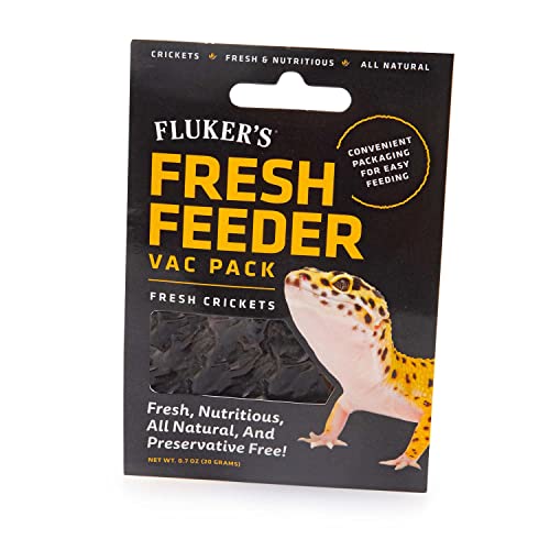 Fluker's Fresh Feeder Vac Pack Crickets - Great for Insect-Eating Reptiles, Birds, or Small Animals, 0.7oz