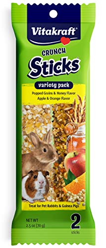 Vitakraft Rabbit/Guinea Pig Popped Grains Treat Sticks - Apple And Orange - 2.5Oz, 31710