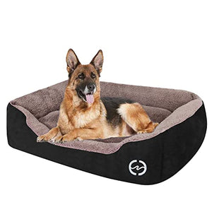 PUPPBUDD Dog Beds for Large Dogs, Rectangle Washable Dog Bed Comfortable and Breathable Pet Sofa Warming Orthopedic Dog Bed for Large Medium Dogs