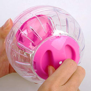 New Cute Hamster Running Ball 4.7 Inches Crystal Ball for Hamsters Small Silent Exercise Wheel Small Animals Cage Accessories Small Animal Pet Toys Ball Mouse Ball (Pink)