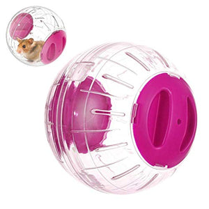 New Cute Hamster Running Ball 4.7 Inches Crystal Ball for Hamsters Small Silent Exercise Wheel Small Animals Cage Accessories Small Animal Pet Toys Ball Mouse Ball (Pink)