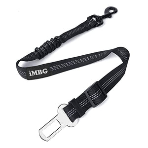 iMBG Dog Seat Belts for Car, Adjustable Nylon Restraint Car Seat Belt for Dog, Strong Dog Car Safety Harness with Elastic Bungee Buffer, 360 Degree Swivel Attach Won't Twist