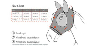 Sampson Horse Fly Mask,Fly Masks for Horses with Ears, Comfortable&Elasticity Lycra Fly Mask