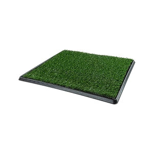 Artificial Grass Puppy Pee Pad for Dogs and Small Pets - 20x25 Reusable 3-Layer Training Potty Pad with Tray - Dog Housebreaking Supplies by PETMAKER