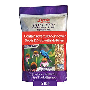 Wagner's 82056 Gourmet Waste Free Wild Bird Food, 5-Pound Bag & Lyric Delite Wild Bird Seed, No Waste Bird Food Mix with Shell-Free Nuts and Seeds, 5 lb. Bag