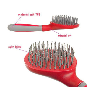 BOTH WINNERS Mane and Tail Brush for Horses and Dogs with Soft Touch Grip (RED)