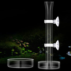 3 Pieces Shrimp Feeding Tube and Dish Set, Include Glass Shrimp Feeding Tube Shrimp Feeder Tube and 2 Aquarium Shrimp Feeding Dish Bowl Fish Tank Feeding Supplies