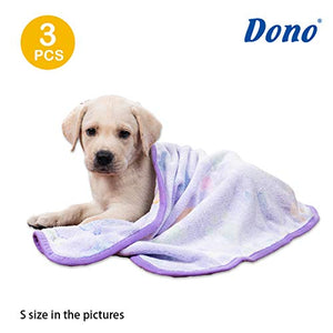 Dono 1 Pack 3 Dog Blanket, Soft Fluffy Fleece Puppy Blankets for Small Dogs Girl Supplies,Paw Print Pink Pet Dog Blanket for Small Medium Large Female Dogs