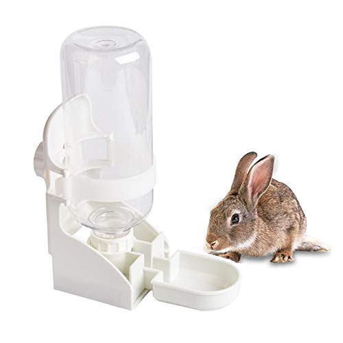 kathson Rabbit Water Bottle, 17oz Hanging Water Fountain Automatic Dispenser No Leak WaterFeeder for Bunny Chinchilla Guinea Pig Hedgehog Ferret