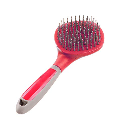 BOTH WINNERS Mane and Tail Brush for Horses and Dogs with Soft Touch Grip (RED)