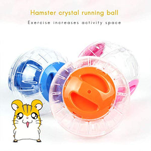 New Cute Hamster Running Ball 4.7 Inches Crystal Ball for Hamsters Small Silent Exercise Wheel Small Animals Cage Accessories Small Animal Pet Toys Ball Mouse Ball (Pink)