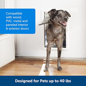 PetSafe NEVER RUST Dog and Cat Door, Medium, For Pets Up To 40 lb, Paintable, Easy DIY Installation, Closing Panel Included, Install in Interior and Exterior Doors or Walls, Durable, Adjustable Flap