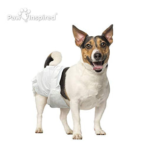 Paw Inspired 32ct Disposable Dog Diapers | Female Dog Diapers Ultra Protection | Diapers for Dogs in Heat, Excitable Urination, or Incontinence (Small)