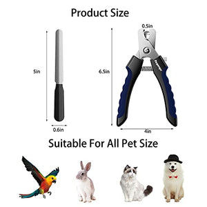 Perperqer Dog Nail Clipper,Dog Nail Trimmers with Safety Guard for Small Medium Large Breed Dog & Cat to Avoid Over Cutting,Professional Grooming Tool with Quick Sensor and Dog Nail File