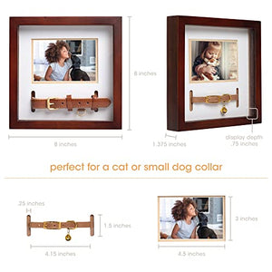 Pearhead Pet Collar Keepsake Frame, Pet Memorial Picture Frame, Pet Owner Home Decor, Cat Or Dog Keepsake, 3" x 4.5" Photo Insert, Wall Mount And Tabletop Frame, Espresso