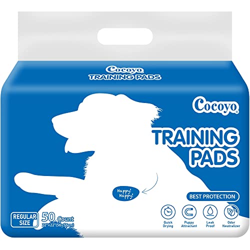 COCOYO Best Value 22"x22" Dog Training Pads 50 Count | Dog Pee Pads | Super Absorbent Puppy Pads,White