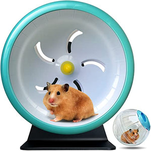 Hamster Wheel,Super Silent Hamster Exercise Wheels,Silent Wheel,Hamster Wheels,Silent Hamster Wheel Adjustable Stand Hamsters Exercise Wheels,Quiet Hamster Wheel 7 inch Rat Wheel (7 in Blue)