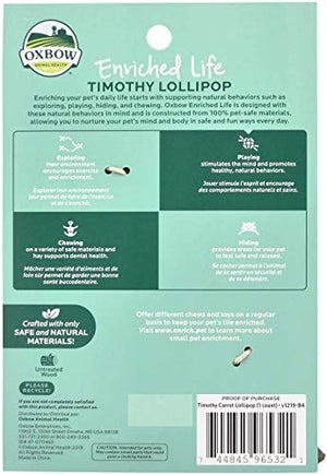 Oxbow Animal Health Bundle of 2 Enriched Life Timothy =Lollipop Small Animal Chew Treats: Apple and Carrot