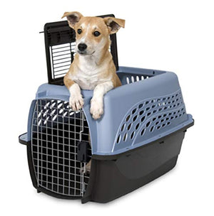 Petmate Two-Door Small Dog Kennel & Cat Kennel, Top Loading or Front Loading Pet Carrier, Made with Recycled Materials, 24 inches in Length For Pets up to 15 Pounds, Made in USA