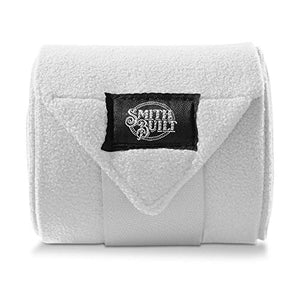 SmithBuilt Equine Fleece Polo Wraps, White - (Set of 4) Horse Leg Bandages