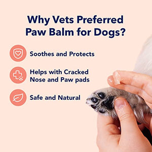 Vets Preferred Paw Balm Pad Protector for Dogs – Dog Paw Balm Soother – Heals, Repairs and Moisturizes Dry Noses and Paws – Ideal for Extreme Weather Season Conditions - 2 Oz