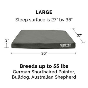 Furhaven Water-Resistant Indoor-Outdoor Logo Print Mattress Dog Bed Replacement Cover - Stone Gray, Large