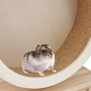 Small Pets Exercise Wheel Hamster Wooden Mute Running Spinner Wheel Play Toy for Rat Gerbil Mice Chinchillas Hedgehogs Guinea Pigs (Large)