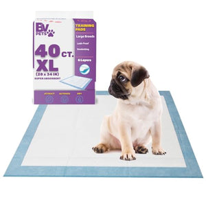 BV Pet Training Pads for Dogs and Puppies, X-Large 28" x 34" Training Pad, 40-Count Dog Pee Pad, Disposable Puppy Pads XL, Doggie Potty Pads, Extra Large Dog Pads, Quick Absorb