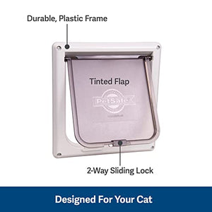 PetSafe Interior Cat Door: 2-Way Locking, Indoor Pet Door Flap - Tinted Privacy Door for Cat Litter Box or Pet Feeder, Built-In Door Lock, Durable Door Frame, DIY Easy Install, Hardware Kit Included, Small, White