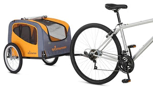 Schwinn Rascal Bike Pet Trailer, For Small and Large Dogs, Lightweight, Tow with Bicycle, Up to 50 lbs. Small, Orange/Grey