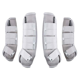 Harrison Howard Horse Fly Boots Horse Leg Guards Set of 4 -Silver (Full)