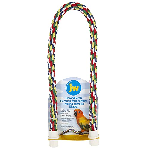 JW Pet Comfy Perch For Birds Flexible Multi-Color Rope, Medium - 32" Length