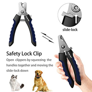 Perperqer Dog Nail Clipper,Dog Nail Trimmers with Safety Guard for Small Medium Large Breed Dog & Cat to Avoid Over Cutting,Professional Grooming Tool with Quick Sensor and Dog Nail File