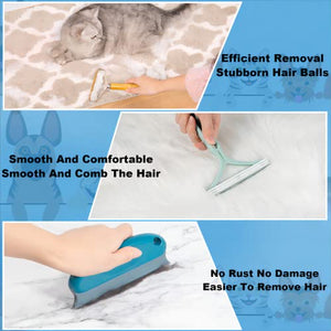 Pet Hair Remover 3 Pack, Eradicate Cleaning Pro Pet Hair Remover, Portable Reusable Pet Cat Dog Hair Remover for Couch, Fast Lint Remover Tool Protect Furniture Carpet Foot Mats - with Storage Bag