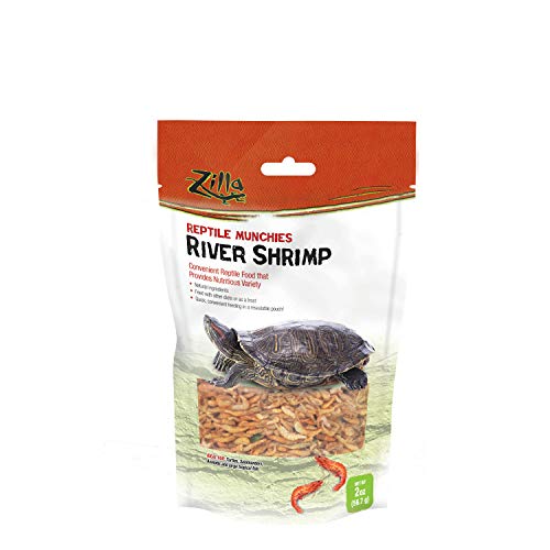 Zilla Reptile Food Munchies River Shrimp for Turtles, Salamanders, Axolotls, and Large Tropical Fish, 2-Ounce