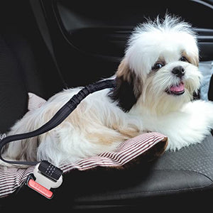 iMBG Dog Seat Belts for Car, Adjustable Nylon Restraint Car Seat Belt for Dog, Strong Dog Car Safety Harness with Elastic Bungee Buffer, 360 Degree Swivel Attach Won't Twist