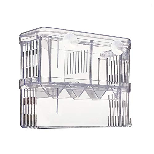 in-Tank Aquarium Breeder Box for Fish Tank, Breeding Incubator for Small Fish Hatchery, Acrylic Divider for Shrimp Clownfish Aggressive Fish Injured Fish, Can Connect Air Pump (Medium)