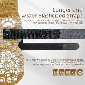 EXPAWLORER Anti-Slip Dog Socks,Dog Boots&Paw Protectors to Prevent Licking,Dog Shoes for Hot/Cold Pavement, Double Sides Non-Skid Traction Control on Hardwood Floor for Senior Dogs