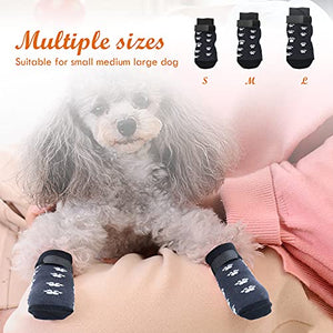 Rypet Anti Slip Dog Socks 3 Pairs - Dog Grip Socks with Straps Traction Control for Indoor on Hardwood Floor Wear, Pet Paw Protector for Small Medium Large Dogs L