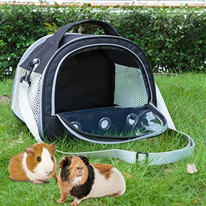 Small Animal Carrier Bag Guinea Pig Carrier Large Size,Portable Bag with Strap for Hedgehog Squirrel Chinchilla (Upgraded Version)