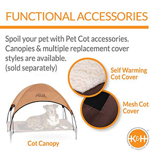 K&H Pet Products Cooling Elevated Dog Bed Outdoor Raised with Washable Breathable Mesh, Cot No-Slip Rubber Feet, Portable Indoor Bed, Large Chocolate/Black Mesh