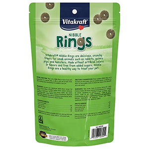 Vitakraft Nibble Rings Small Animal Treats - Crunchy Alfalfa Snack - For Rabbits, Guinea Pigs, Hamsters, and More