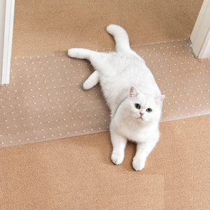 Uross Carpet Protector for Pets - Cat Carpet Protector for Doorway, Anti Scratch Under Door Cat Scratch Protector Mat, Easy to Cut Plastic Carpet Scratch Stopper, Cat Scratch Guard Carpet 3.6FT