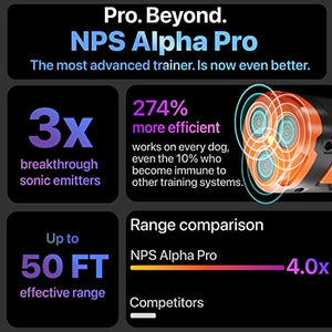 NPS Dog Bark Deterrent Devices w/ 3X Sonic emitters 50ft Range | Professional Dog Training Tool, Anti Bark Device for Dogs |Best Behavior Aid - Barking Silencer Indoor & Outdoor, Rechargeable