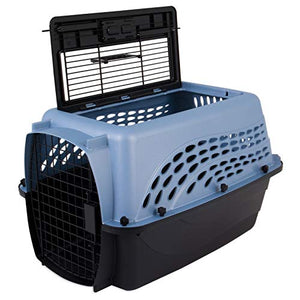 Petmate Two-Door Small Dog Kennel & Cat Kennel, Top Loading or Front Loading Pet Carrier, Made with Recycled Materials, 24 inches in Length For Pets up to 15 Pounds, Made in USA